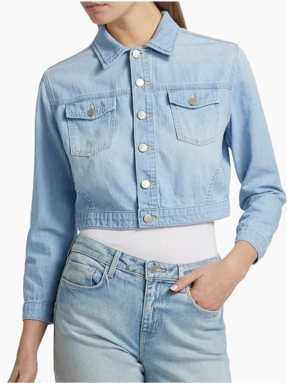 L'Agence - Koda Cropped Denim Jacket